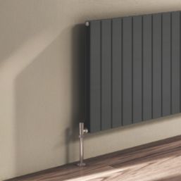 Reina Flat Double 600mm x 440mm 1539BTU Anthracite Vertical Designer Radiator