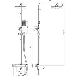 Highlife Bathrooms Galston Exposed Thermostatic BSM Shower Kit Chrome Finish