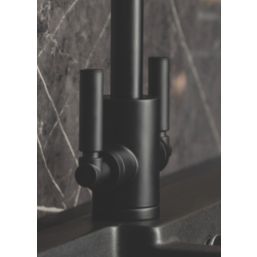 Streame by Abode Brolle Swan Dual-Lever Mono Mixer Kitchen Tap Matt Black