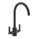Streame by Abode Brolle Swan Dual-Lever Mono Mixer Kitchen Tap Matt Black