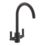 Streame by Abode Brolle Swan Dual-Lever Mono Mixer Kitchen Tap Matt Black