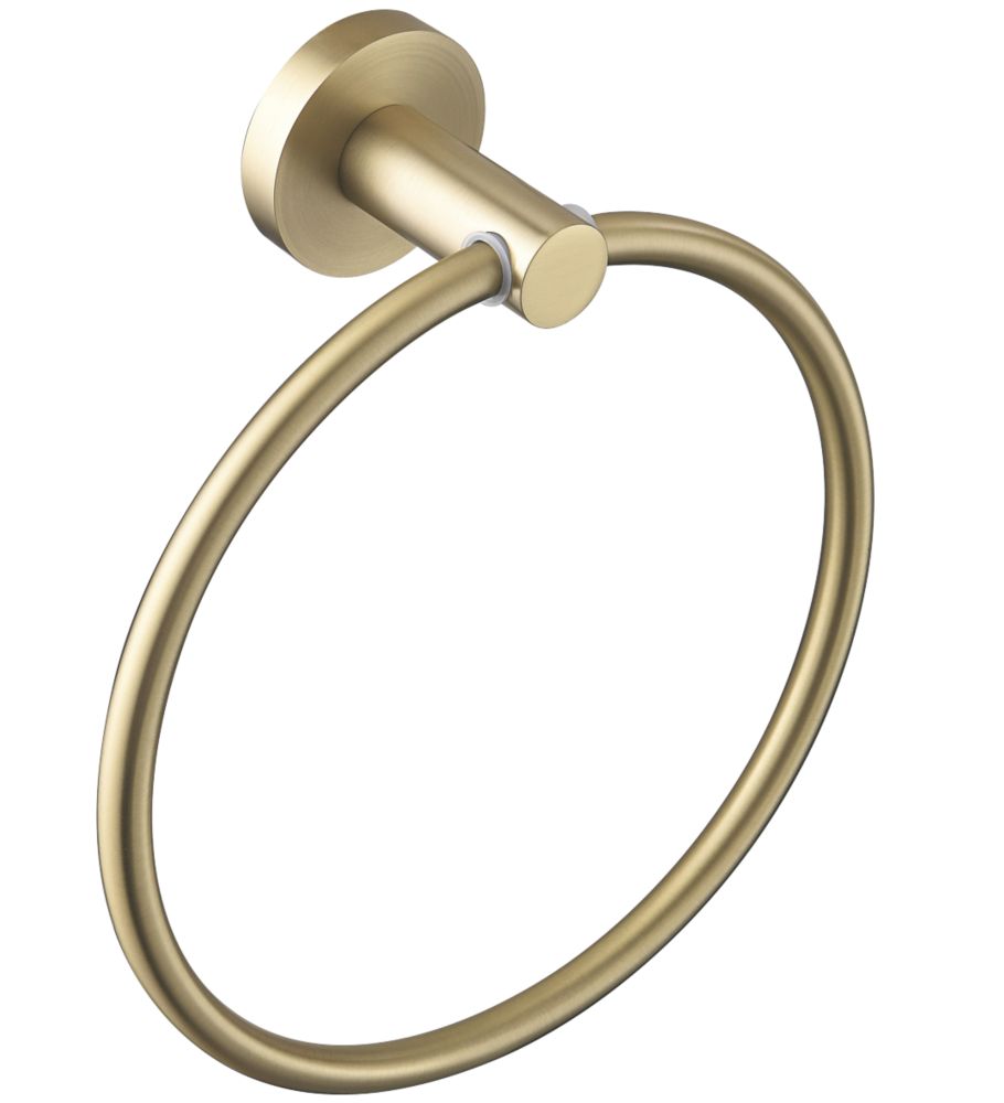 Bristan Round Towel Ring Brushed Brass Screwfix