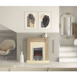 Be Modern Dunswood Electric Bayden Inset Fire Oak-Effect 1070mm x 330mm x 1123mm
