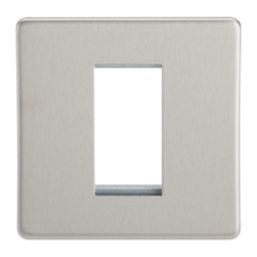 Contactum Lyric 1-Module Modular Faceplate Brushed Steel