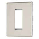 Contactum Lyric 1-Module Modular Faceplate Brushed Steel