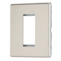 Contactum Lyric 1-Module Modular Faceplate Brushed Steel