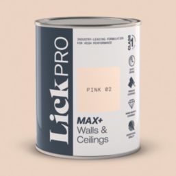 LickPro Max+ 1Ltr Pink 02 Matt Emulsion  Paint