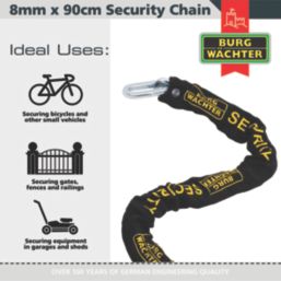 Burg-Wachter Hardened Steel Heavy Duty Chain 0.9m x 8mm