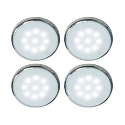 LAP Circo Round LED Disk Cabinet Downlight Chrome 0.45W 100lm 4 Pack