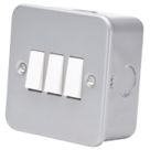 Essentials  10AX 3-Gang 2-Way Metal Clad Switch with White Inserts