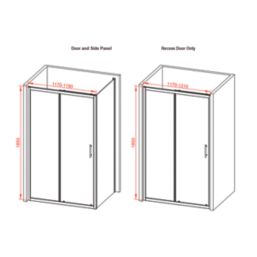 Fit Quick Framed Rectangular Sliding Shower Door Chrome 1200mm x 1850mm