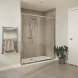 Fit Quick Framed Rectangular Sliding Shower Door Chrome 1200mm x 1850mm
