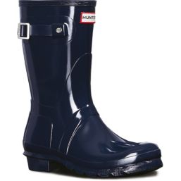 Hunter Original Short Gloss Size 3 Womens Navy Non Safety Wellies