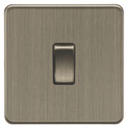 Knightsbridge Screwless 10AX 1-Gang 1-Way Double Pole Switch  Antique Brass