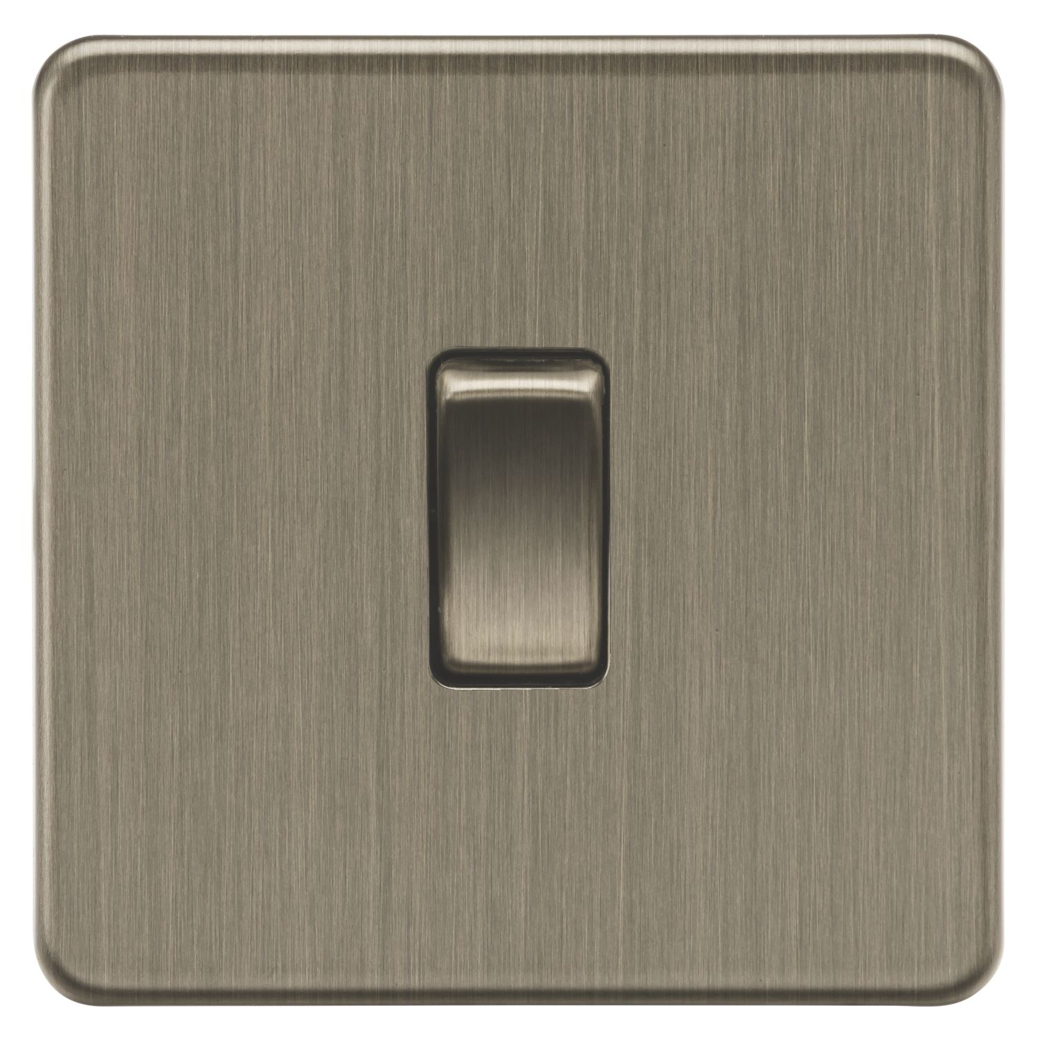 Knightsbridge Screwless 10AX 1-Gang 1-Way Double Pole Switch Antique Brass (249CR)