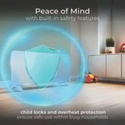 Masterplug Auraline 2000W Electric Glass Panel Heater 430mm x 920mm White 6824BTU