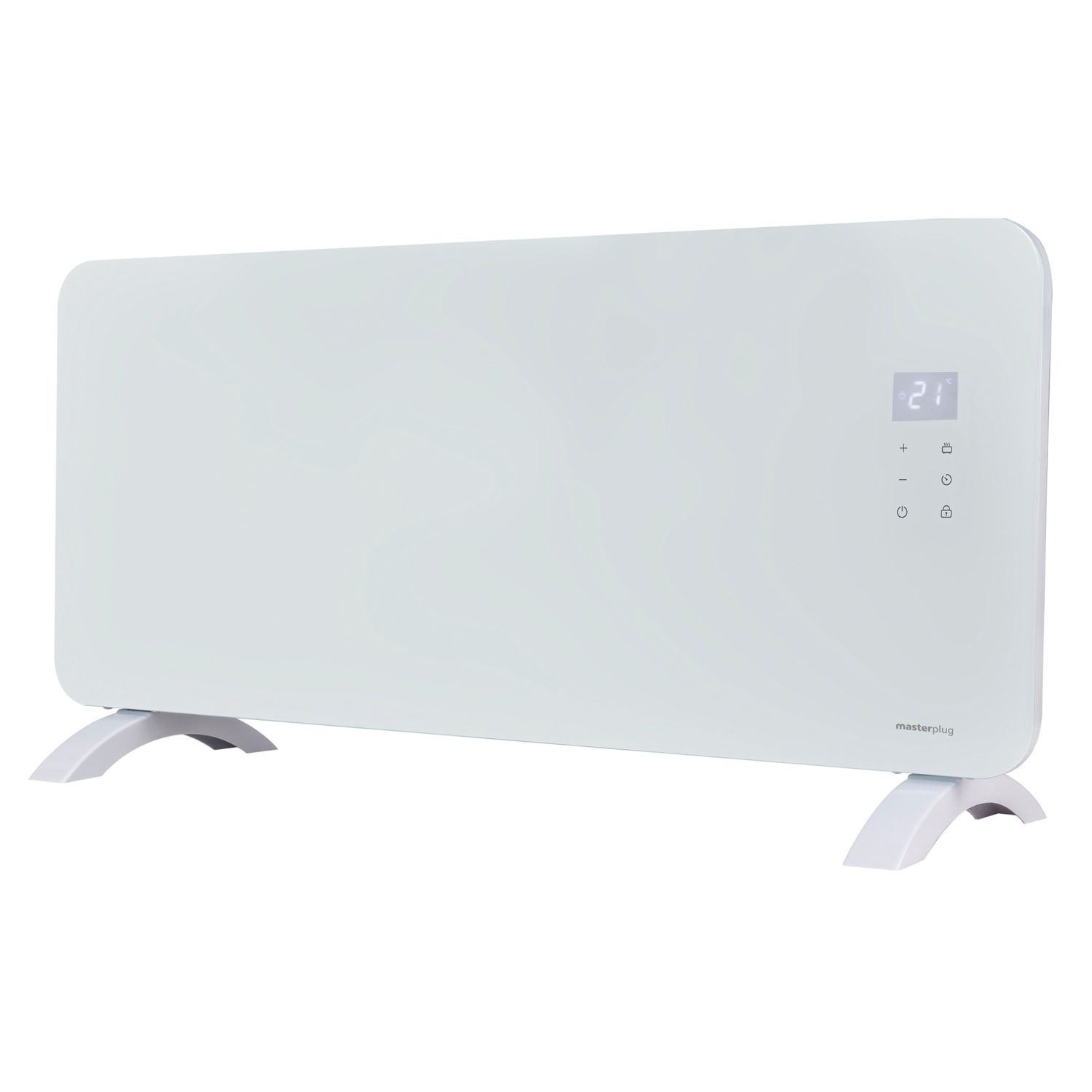 Masterplug Auraline 2000W Electric Glass Panel Heater 430mm x 920mm White 6824BTU (249EX)