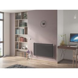Ximax Fortuna 584mm x 1200mm 2587BTU Black / Silver Horizontal Designer Radiator