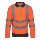 Regatta Pro Hi-Vis Long Sleeve Polo Shirt Orange / Navy Medium 40" Chest