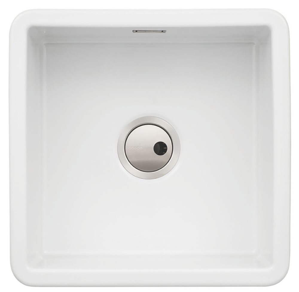 Abode Sandon 1 Bowl Fireclay Ceramic Kitchen Sink 460mm x 194mm