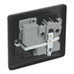 LAP  13A 1-Gang SP Switched Socket Matt Black  with Black Inserts