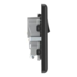 LAP  13A 1-Gang SP Switched Socket Matt Black  with Black Inserts