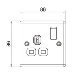 LAP  13A 1-Gang SP Switched Socket Matt Black  with Black Inserts