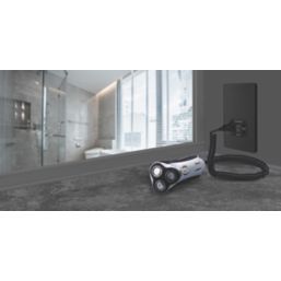 British General Evolve 2-Gang Dual Voltage Shaver Socket 115/240V Matt Black with Black Inserts