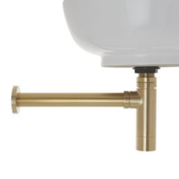 Highlife Bathrooms  Round Metal Bottle Trap Brushed Brass 50mm