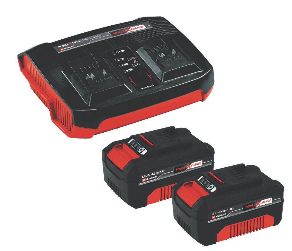 Einhell 18V 3.0Ah Li-Ion Power X-Change Battery Starter Kit 2 Pack -  Screwfix