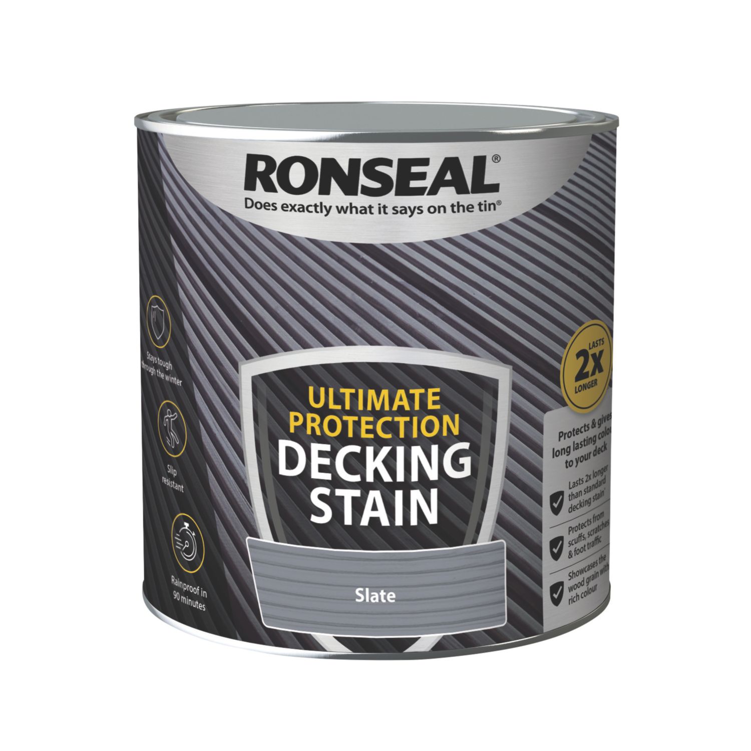 Ronseal Ultimate Protection 2.5Ltr Slate Anti Slip Decking Stain (249VT)