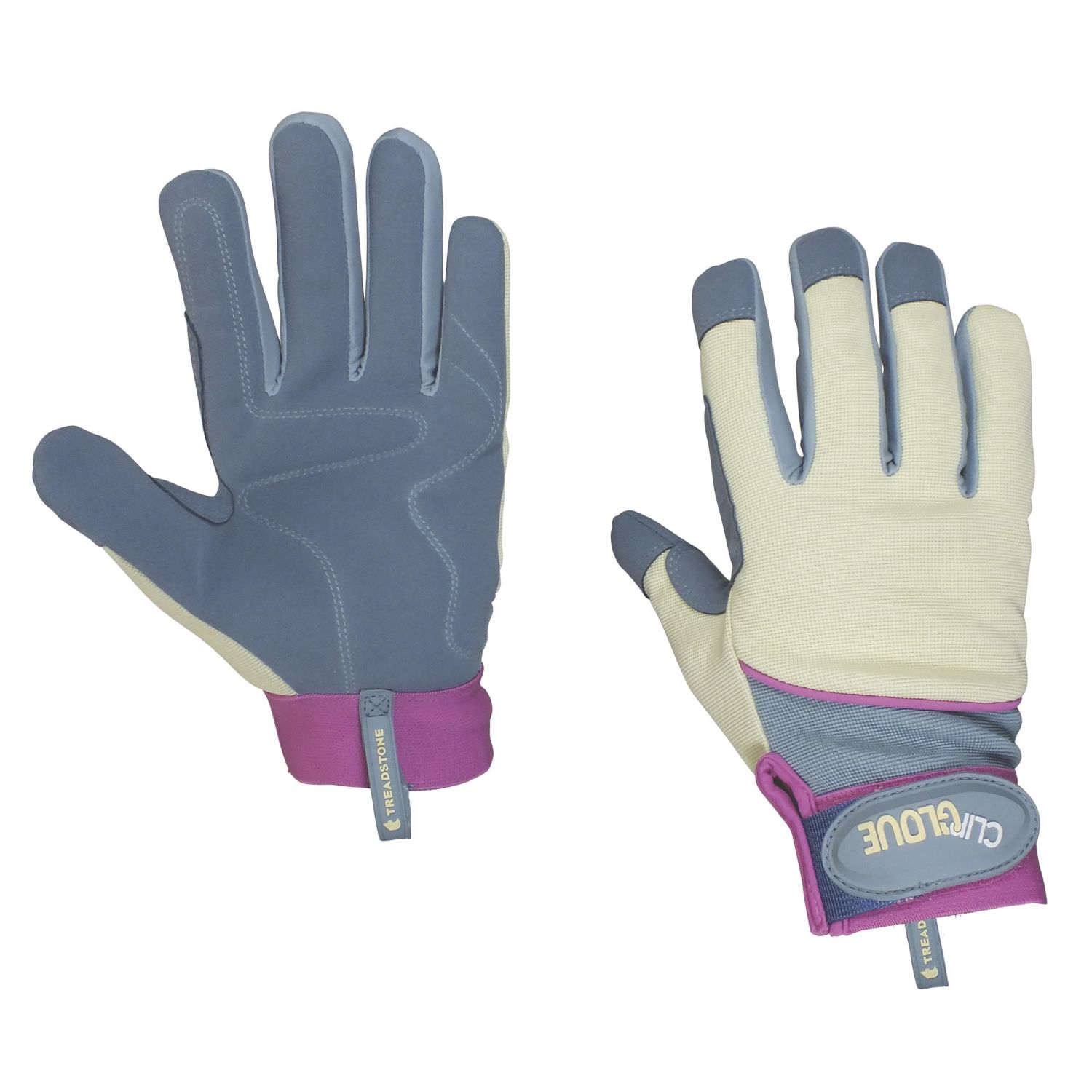 ClipGlove General Purpose - Women's Medium Womens Synthetic Leather Gardening Gloves Blue / Cream Medium (249YE)