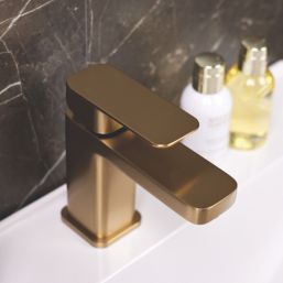 ETAL Lanza Brushed Brass 155mm Standard Lever Mono Basin Mixer Tap