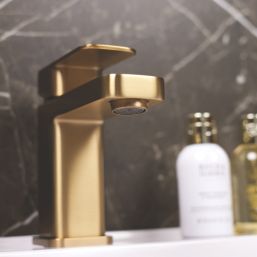 ETAL Lanza Brushed Brass 155mm Standard Lever Mono Basin Mixer Tap
