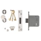 Smith & Locke Fire Rated  Satin Stainless Steel BS 5-Lever Mortice Deadlock 77mm Case - 57mm Backset