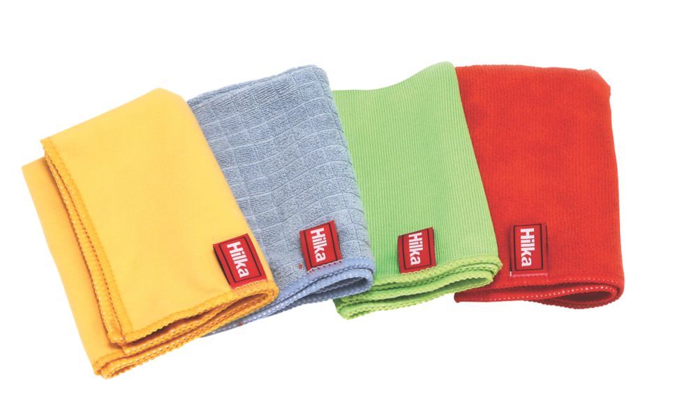 Hilka ProCraft Polyester & Nylon Microfibre Cloth Set 4 Pieces Screwfix