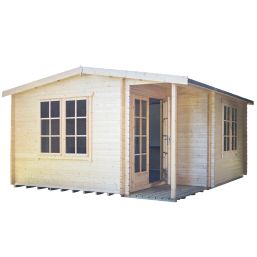 Shire Twyford 16' 6" x 15' 6" (Nominal) Reverse Apex Timber Log Cabin
