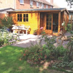 Shire Twyford 16' 6" x 15' 6" (Nominal) Reverse Apex Timber Log Cabin