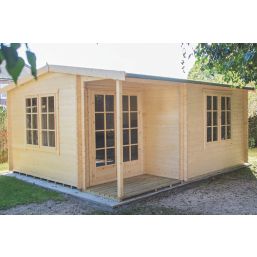 Shire Twyford 16' 6" x 15' 6" (Nominal) Reverse Apex Timber Log Cabin