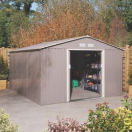 Rowlinson Trentvale 10' x 11' 6" (Nominal) Apex Metal Shed Light Grey