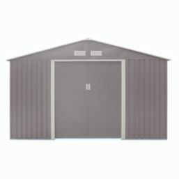 Rowlinson Trentvale 10' x 11' 6" (Nominal) Apex Metal Shed Light Grey