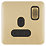 Schneider Electric Lisse Deco 13A 1-Gang SP Switched Plug Socket Satin Brass  with Black Inserts