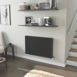 Ximax Aurora Duplex 600mm x 960mm 4642BTU Anthracite Horizontal Designer Radiator