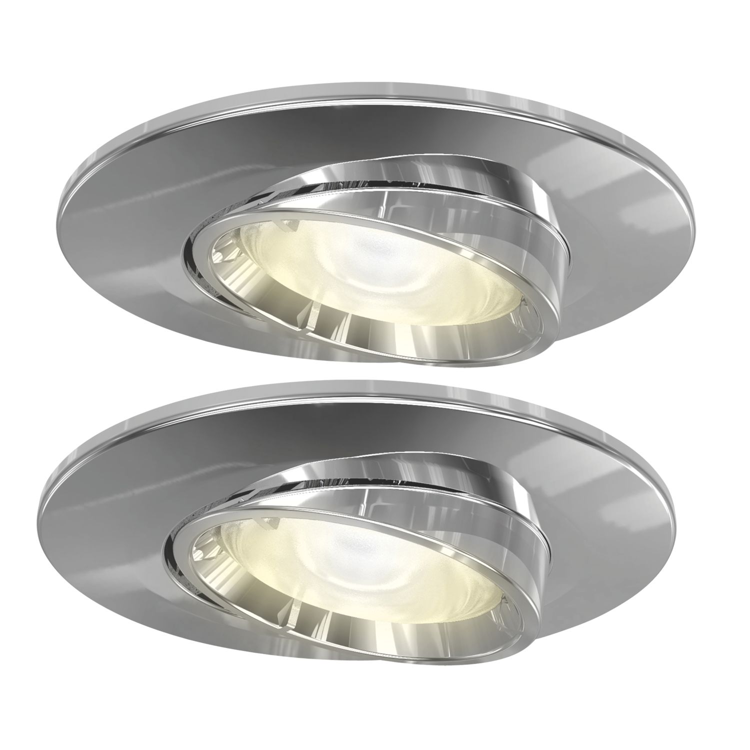 4lite Tilt Fire Rated LED Smart Downlights Chrome 5W 440lm 2 Pack (250GR)