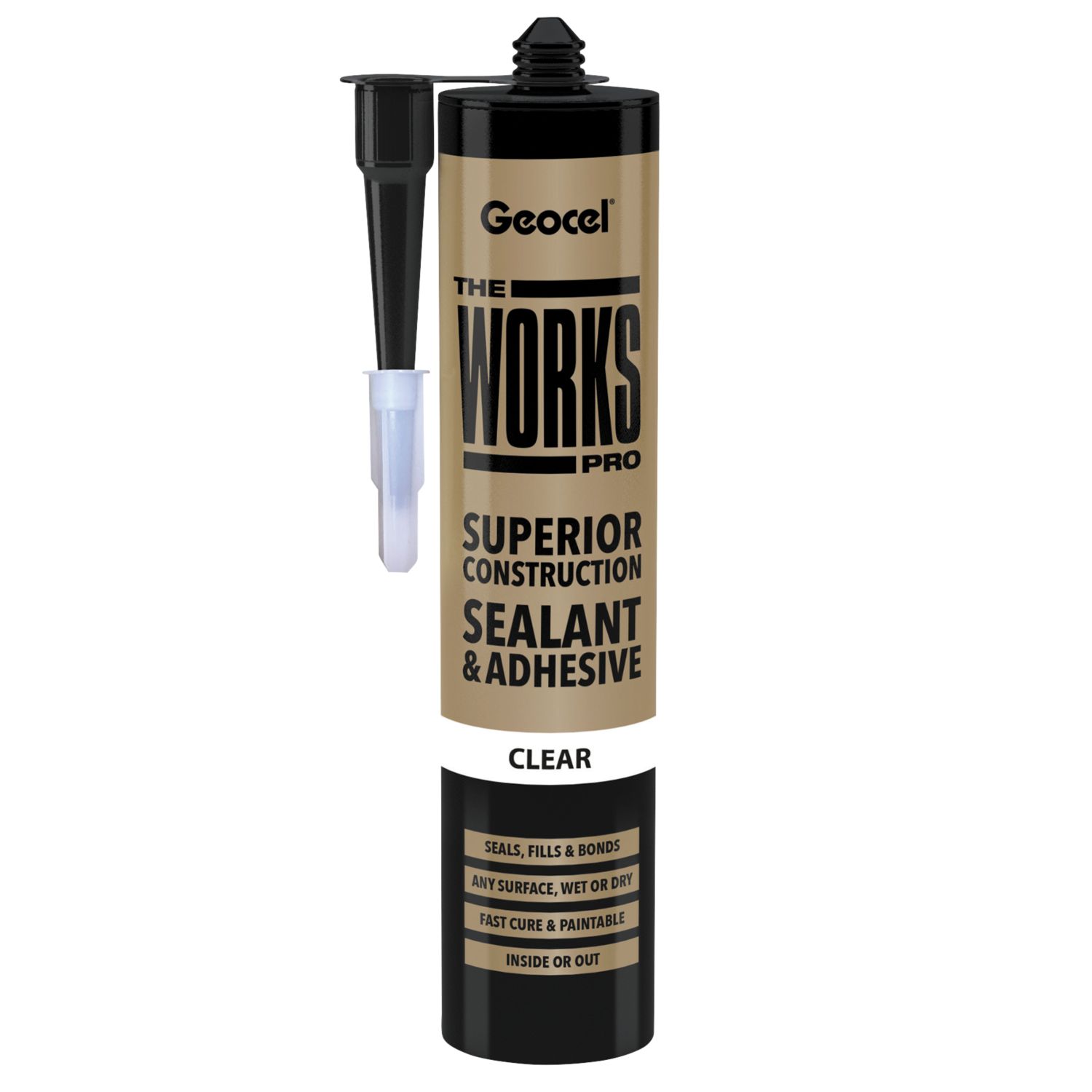 Geocel The Works Pro Sealant & Adhesive Clear 290ml (250JJ)