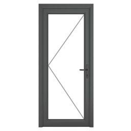 Crystal  Fully Glazed 1-Clear Light Left-Handed Anthracite Grey uPVC Back Door 2090mm x 840mm