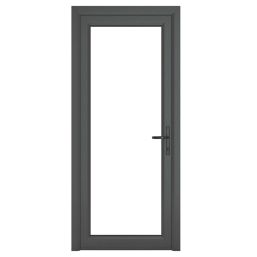 Crystal  Fully Glazed 1-Clear Light Left-Handed Anthracite Grey uPVC Back Door 2090mm x 840mm
