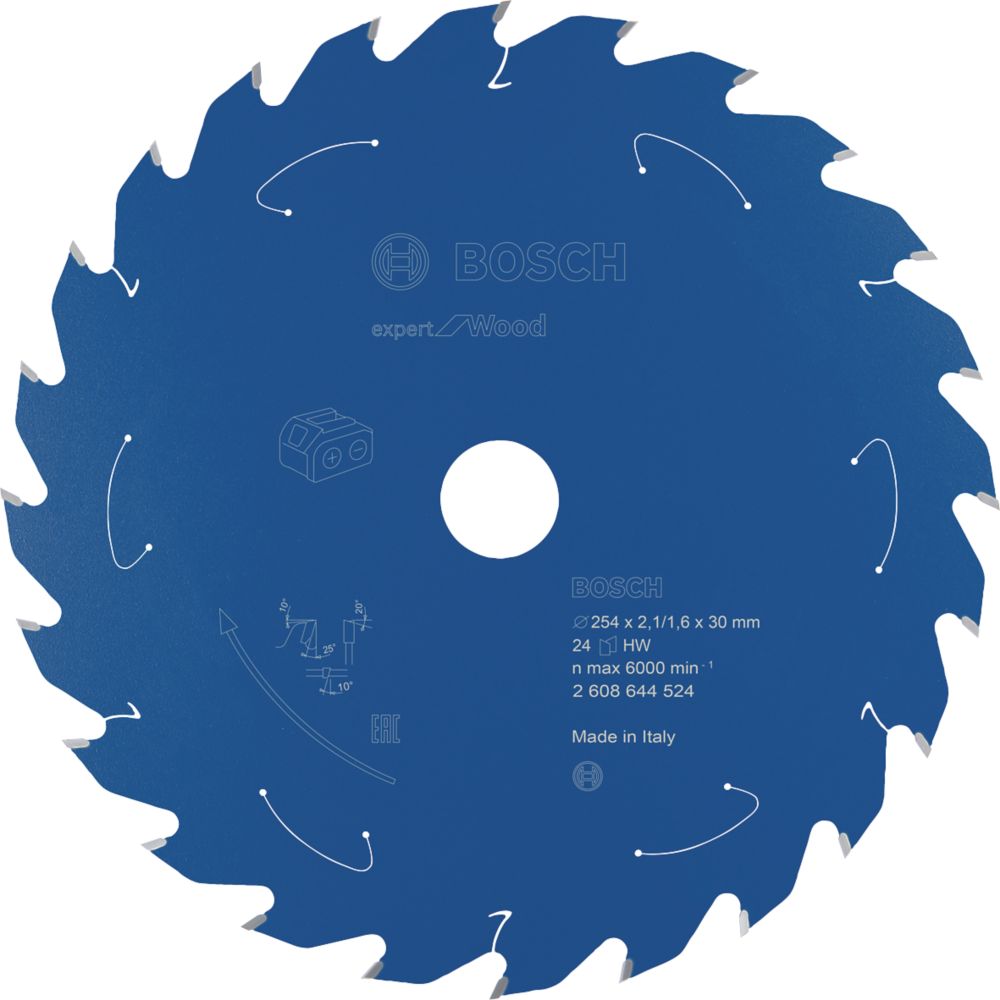 Bosch Expert Wood Circular Saw Blade 254mm x 30mm 24T Screwfix