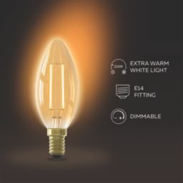 Calex  E14 Candle LED Light Bulb Gold 250lm 3.5W