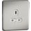 Knightsbridge  13A 1-Gang Unswitched Socket Brushed Chrome with White Inserts
